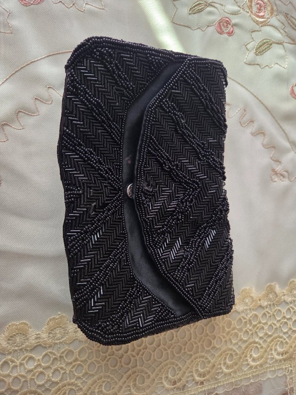 Vintage Walborg Beaded Black Purse